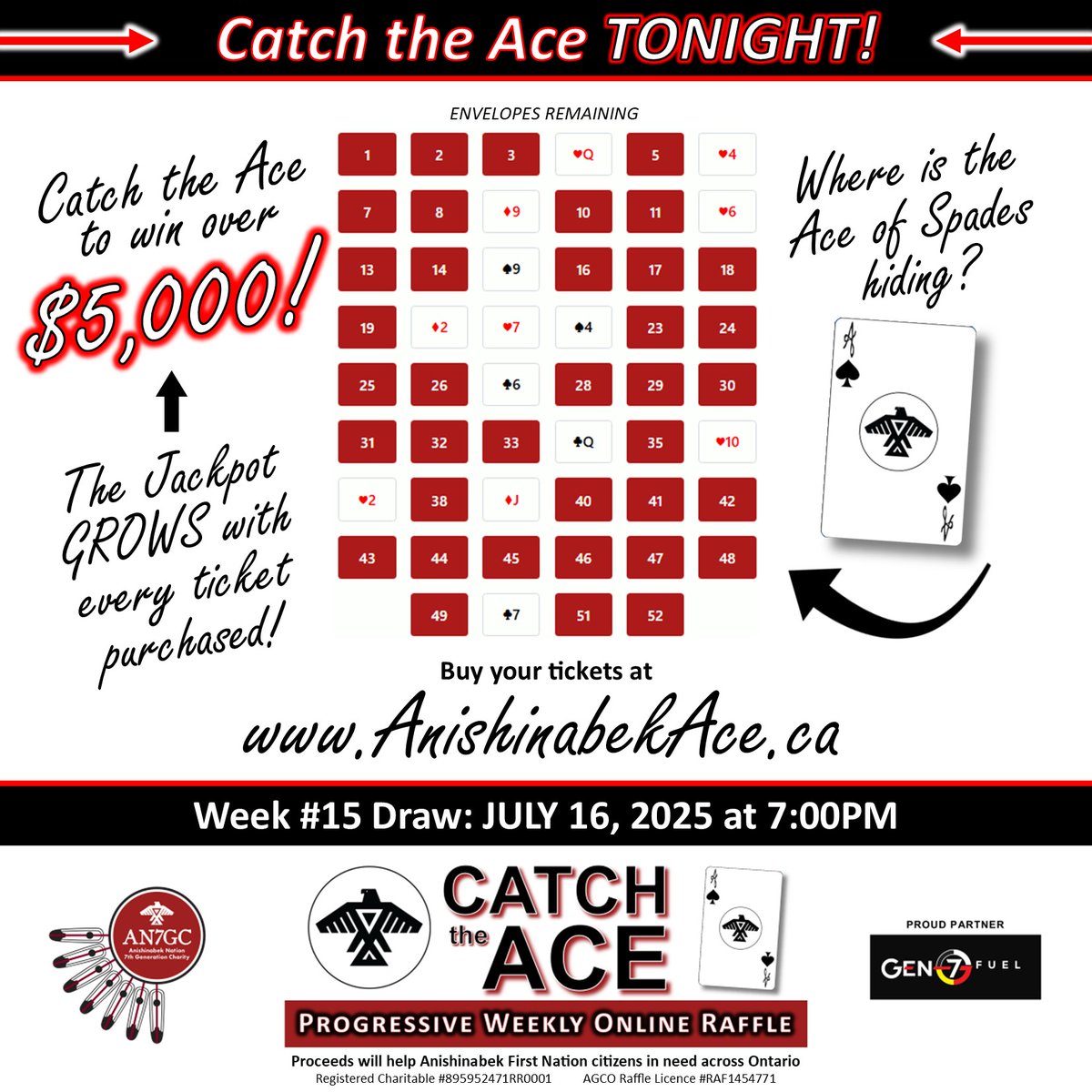 AN7GC's tweet image. TONIGHT... Your chance to #WIN the GROWING #Jackpot! Buy your tickets before 7:00pm at AnishinabekAce.ca
You might win the Jackpot, you will make a difference.