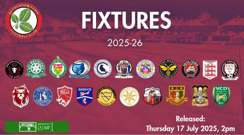 beckenhamtownfc's tweet image. 🗓 Isthmian League Division 1 South East fixtures
When: 2pm
Where: Right here!