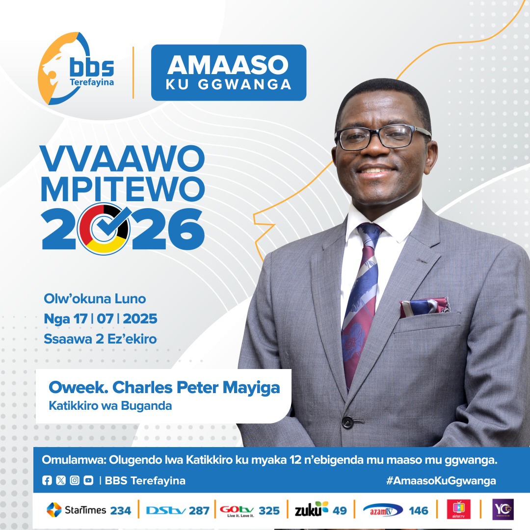 StevenBusuulwa's tweet image. #AmaasokuGgwanga: This Thursday 8:00pm 17th July on @bbstvug we host the Katikkiro of @BugandaKingdom_ Oweek. @cpmayiga. Catch us live on all platforms. SDB