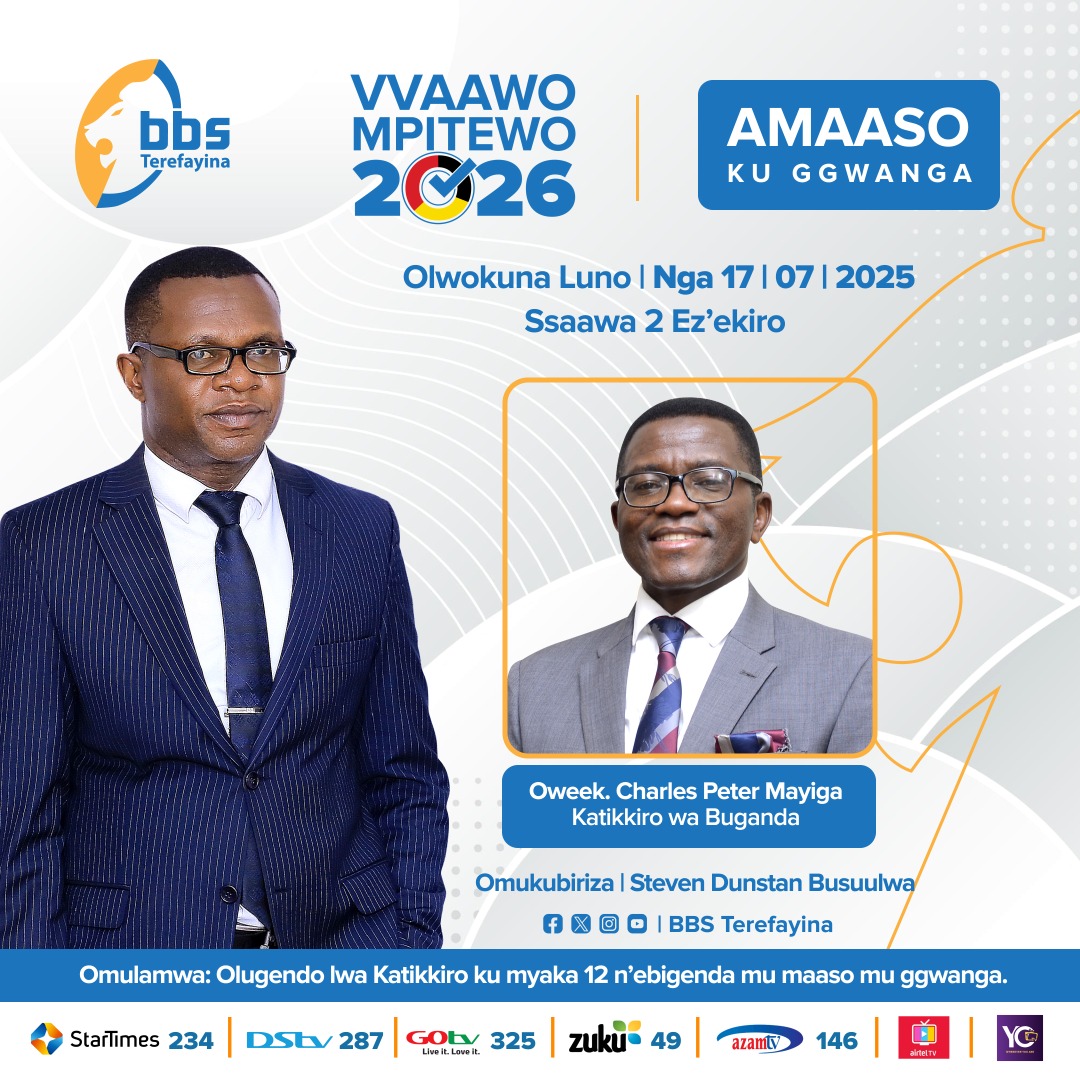 StevenBusuulwa's tweet image. #AmaasokuGgwanga: This Thursday 8:00pm 17th July on @bbstvug we host the Katikkiro of @BugandaKingdom_ Oweek. @cpmayiga. Catch us live on all platforms. SDB