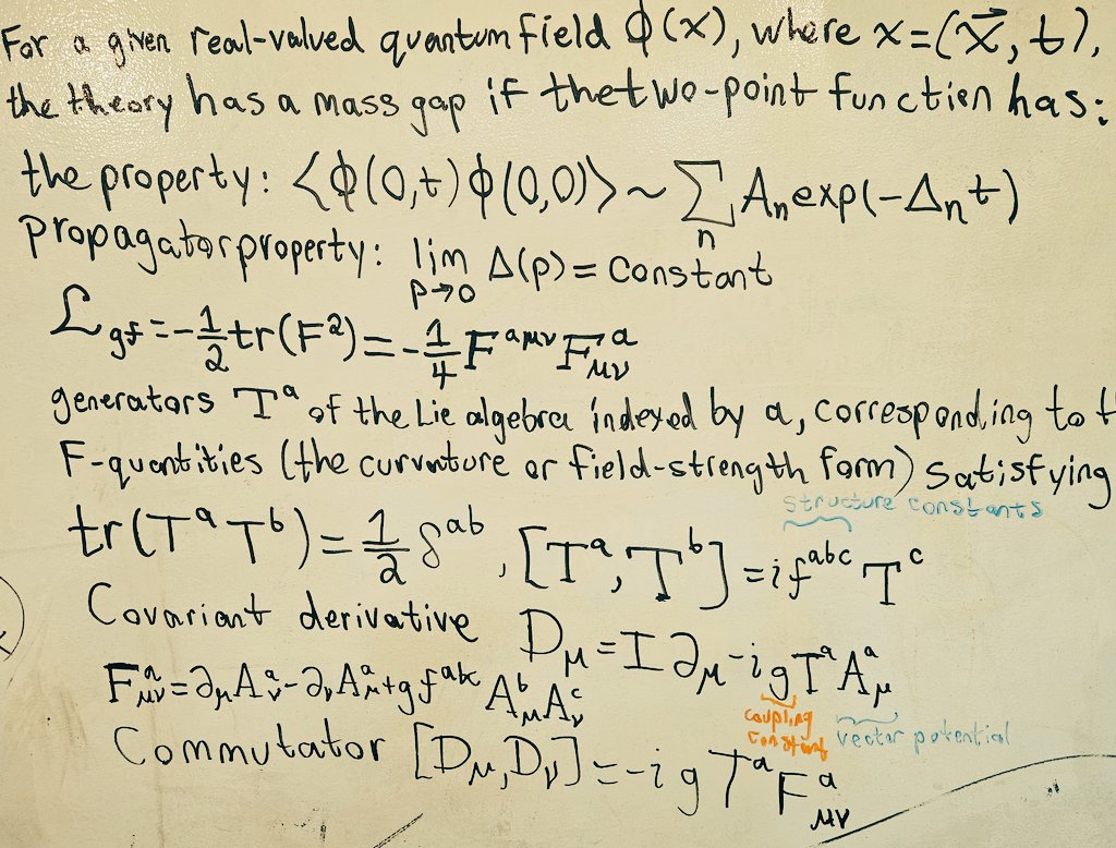 Theory of Everything - Mass Gap

It turns out that the existence of a Mass Gap for a Quantum Field Theory has an underlying pure mathematical construction basis which has as a special case, the physics interpretation of spectral theory which tracks what is physically realizable.