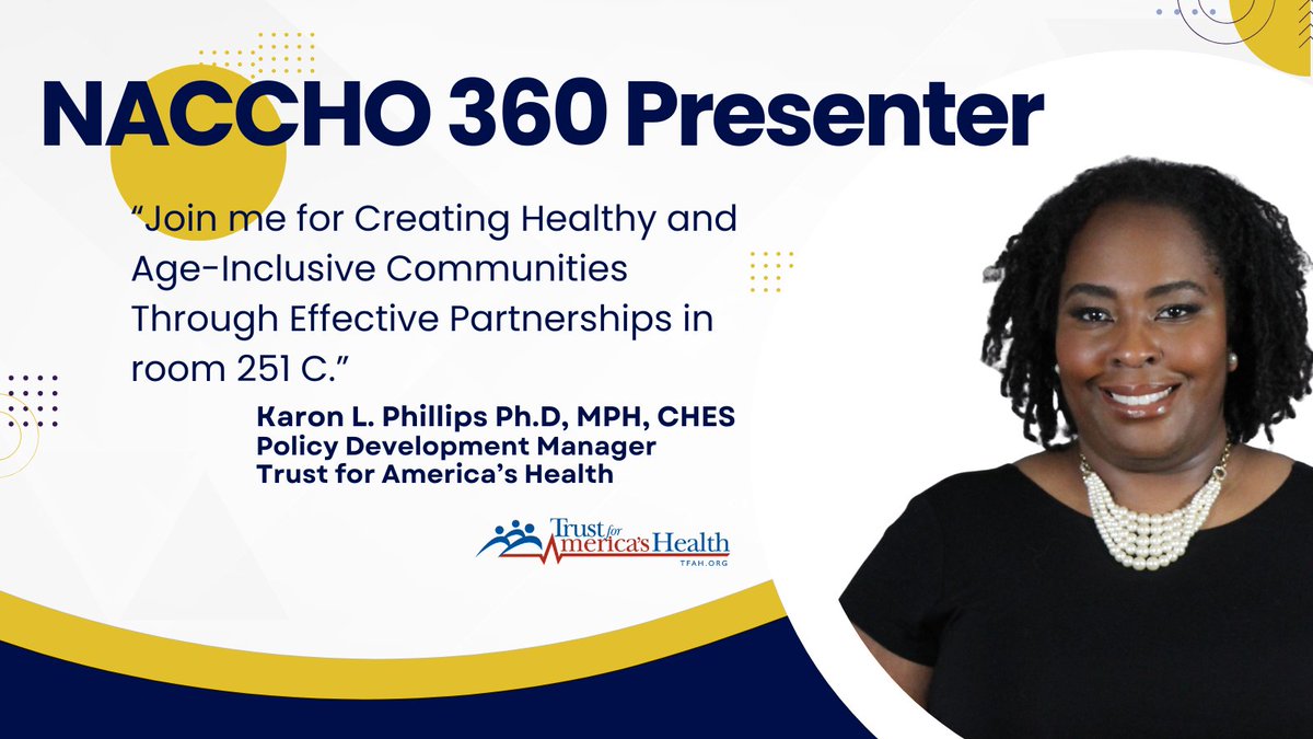 HealthyAmerica1's tweet image. Happening today! TFAH’s @drklphillips speaks at @NACCHOalerts’ Shaping the Future: Creating Healthy and Age-Inclusive Communities Through Effective Partnerships. naccho2025.mapyourshow.com/8_0/sessions/s…