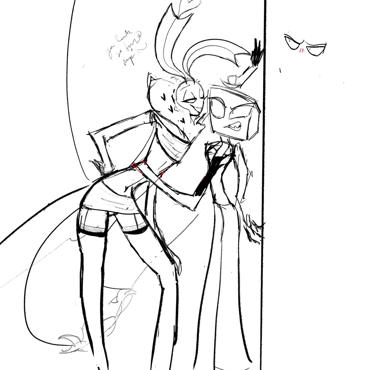 strwbrrytaffy's tweet image. sketch 📺🦋 #voxval #staticmoth