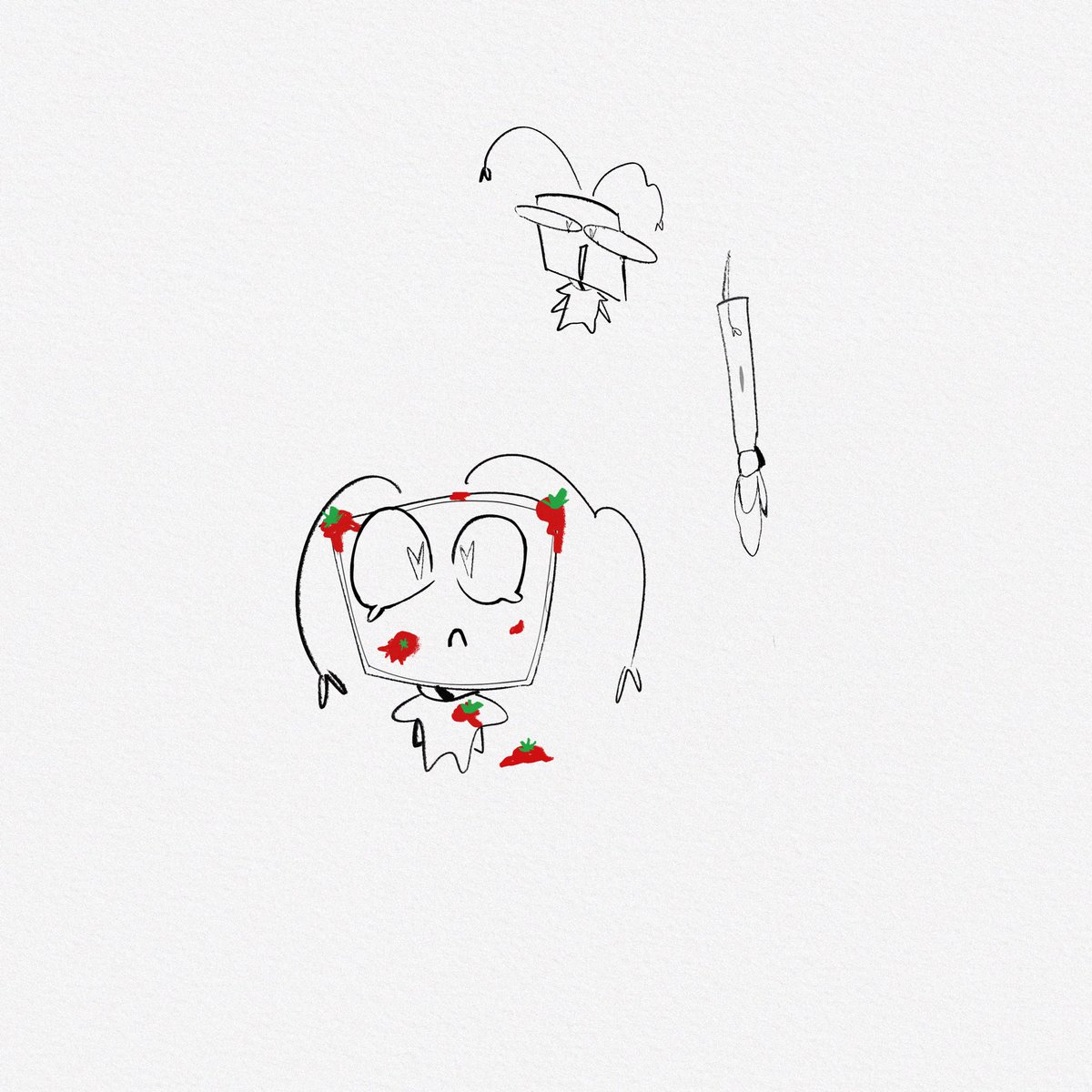 strwbrrytaffy's tweet image. doodles #hazbinhotelvax #vax