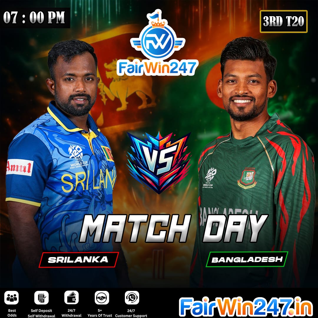 ❤️‍🔥The Battle of Roars in Colombo❤️‍🔥
🇱🇰Srilanka vs Bangladesh🇧🇩

Who will be Victorious Today...🤔?

Play Now at bit.ly/Fairwin247

🔹User-Friendly Site
🔹Fast Deposits and Withdrawals
🔹Manual Crypto Option
🔹24×7 Customer Support 

#FairWin247 | #SLvsBAN | #T20I