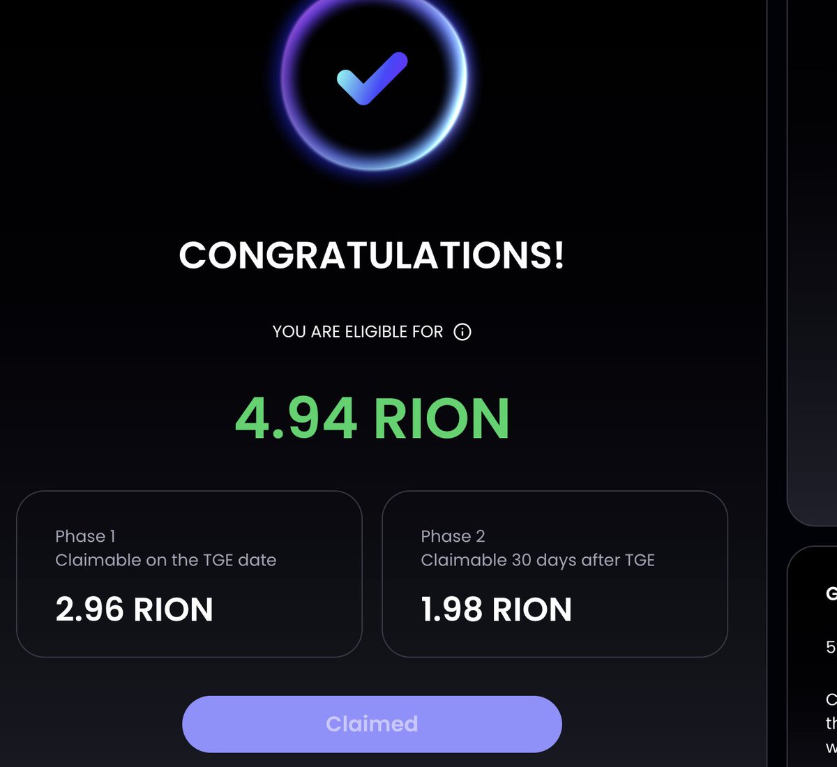 这个 $RION 可以领了：hyperion.xyz/airdrop