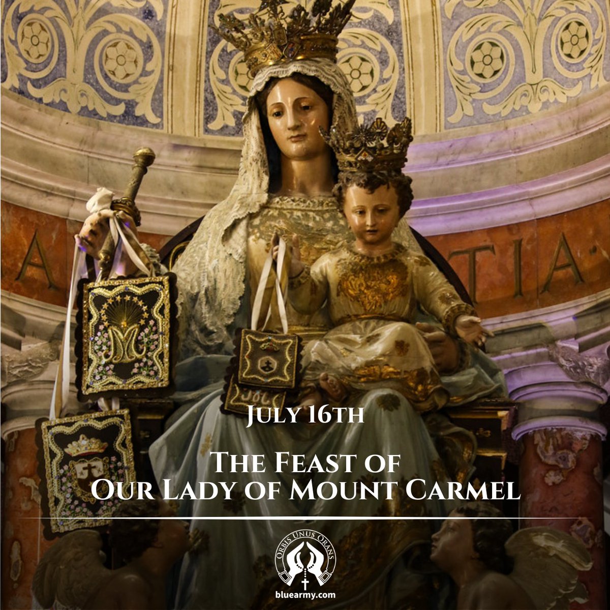 FatimaBlueArmy's tweet photo. Today is the Feast of Our Lady of Mount Carmel!
The devotion to the Brown Scapular of the Carmel is deeply connected to the Fatima Message and is one of the four cornerstone devotions of the Blue Army Pledge.
#OurLadyofMountCarmel #Carmel #BrownScapular #scapular #bluearmy https://t.co/CLcvWXUgSC