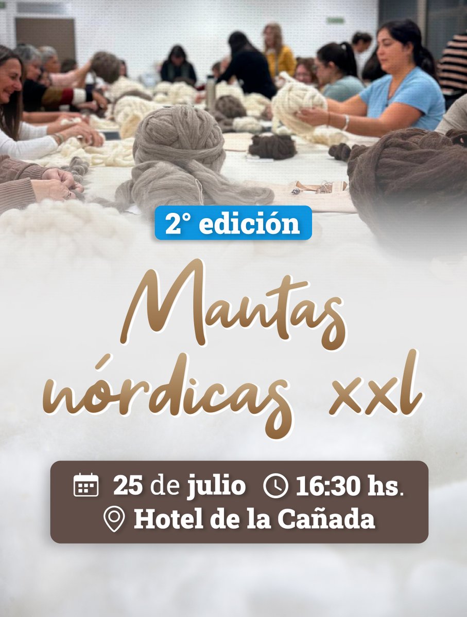 🧶 ¡Vuelve el Taller de Mantas Nórdicas XXL!  Sumate a la segunda edición para tejer y abrigar este invierno ❄️

✅Viernes 25 de julio - 16:30 hs.
✅Hotel de la Cañada  

Más información e inscripciones al 351 4204420 (Secretaría de Educación) 

#MantasNórdicas #Taller #YoSirvo