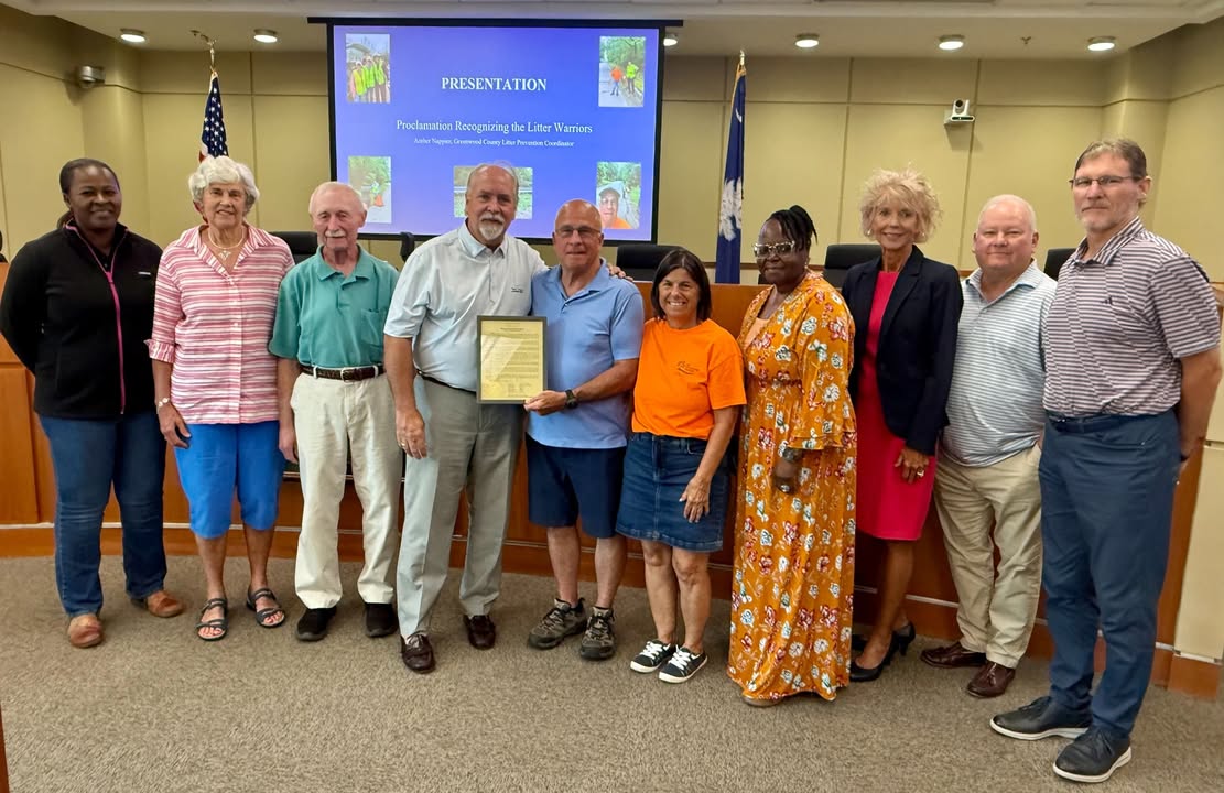 Last night, the County Council recognized a group of everyday heroes with a special proclamation honoring the Litter Warriors. These incredible volunteers meet every Friday, rain or shine, to tackle litter head-on. Since 2023, they’ve collected over 35,000 pounds of litter.