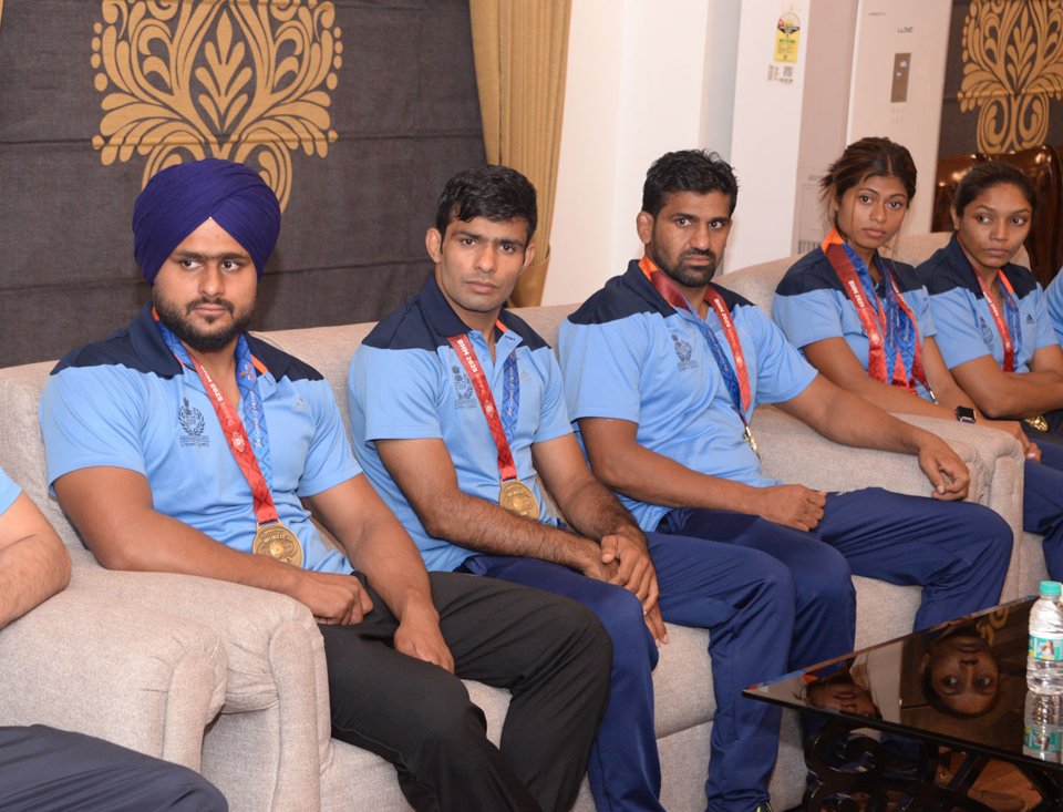 CISFEast's tweet image. CISF Champions Honoured for #WPFG2025 Glory.

DG CISF felicitated the Force’s athletes for their record-breaking performance at WPFG 2025, Birmingham (USA), where they clinched
🥇29 Gold 
🥈19 Silver 
🥉18 Bronze
#CISF #ShieldOfSecurity @PIB_India @kheloindia @CISFHQrs