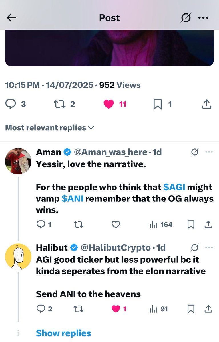 Had a conversation about $ANI with <a href="/HalibutCrypto/">Halibut</a> at $10M. 

It is now at $45M

Keep my notis on 🛎️