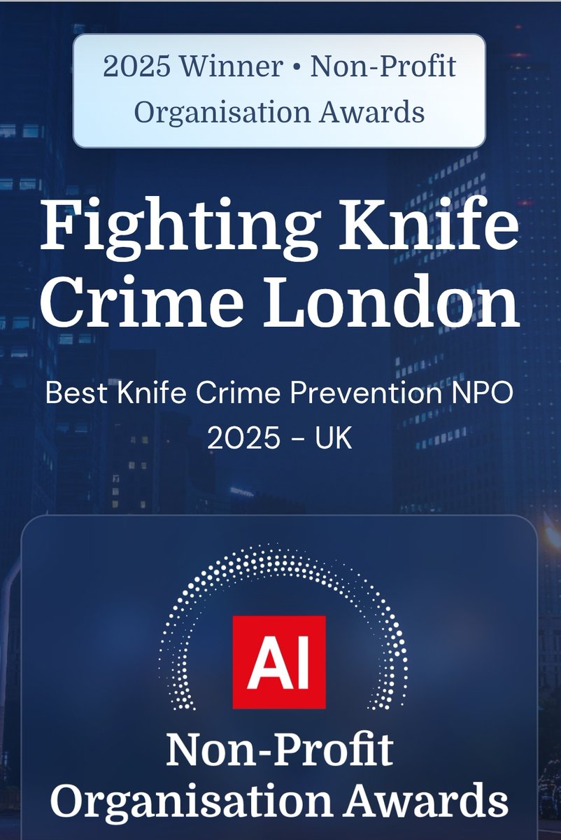 Fighting Knife Crime London (@knifecrimeldn) on Twitter photo We are delighted to receive this award from <a href="/acquisition_int/">Acquisition Intl</a> as the winner of the anti-knife crime non-profit organisation UK for 2025. The work thatĀ Fighting Knife Crime LondonĀ does is in support of the real heroes. We are delighted to receive this award from <a href="/acquisition_int/">Acquisition Intl</a> as the winner of the anti-knife crime non-profit organisation UK for 2025. The work thatĀ Fighting Knife Crime LondonĀ does is in support of the real heroes.