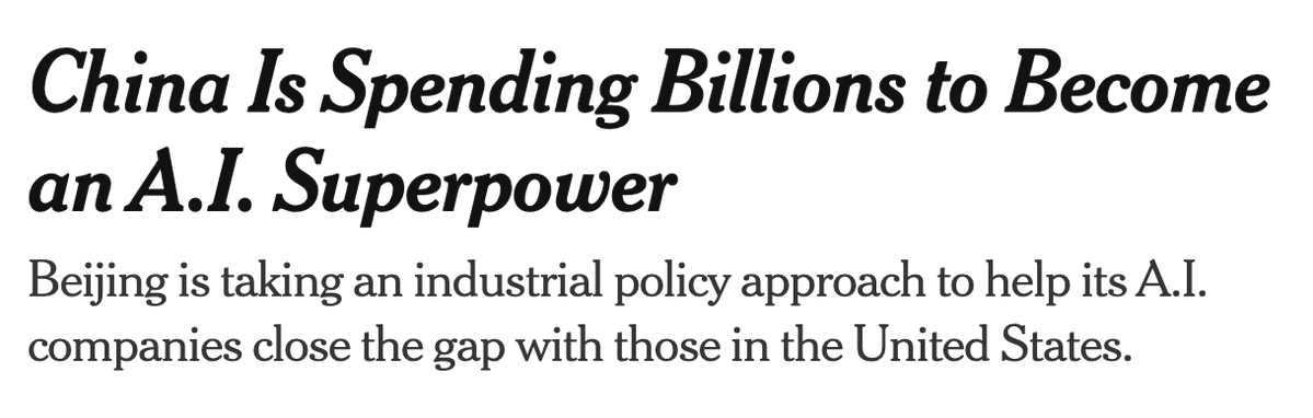 rubyscanlon's tweet image. Last year, I wrote a 100+ page thesis on China's AI industrial policy.
It covers Beijing's spending across: (1) basic R&D, (2) chips, (3) B2G partnerships, and (4) traditional subsidies.
Over the next few days, I'll break down the paper's findings, starting today with R&D.🧵