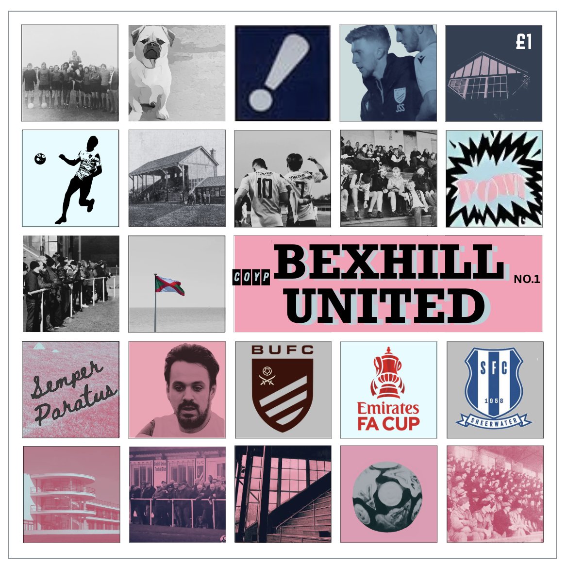 KieranMahon1's tweet image. Bexhill United v Sheerwater 2nd Aug FA Cup Extra Preliminary Round...sneaky peak of the WIP programme cover, a tribute to one of the best bands of all time who formed & played their earliest gigs in our visitor's town...