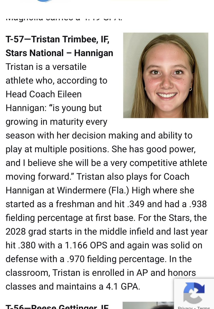 Tristan Trimbee (@tristantrimbee) on Twitter photo Thank you to <a href="/LineDsoftball/">Line Drive Media</a> for the awesome shoutout!
I’m excited to be ranked T-57 in the 2028 Hot 100.
Can’t wait to keep working hard and getting better every season!
🔗 linedrivemedia.com/news/the-2028-…
<a href="/TopPreps/">SPORTS NEWS, VIDEOS, GRAPHICS, EXPOSURE & MORE</a> <a href="/CoastRecruits/">Coast 2 Coast Recruits</a> <a href="/DirectRecruits/">Direct Recruits</a> <a href="/SBRRetweets/">Softball Recruiting Reposts</a> <a href="/LegacyLegendsS1/">Legacy & Legends Softball</a> Thank you to <a href="/LineDsoftball/">Line Drive Media</a> for the awesome shoutout!
I’m excited to be ranked T-57 in the 2028 Hot 100.
Can’t wait to keep working hard and getting better every season!
🔗 linedrivemedia.com/news/the-2028-…
<a href="/TopPreps/">SPORTS NEWS, VIDEOS, GRAPHICS, EXPOSURE & MORE</a> <a href="/CoastRecruits/">Coast 2 Coast Recruits</a> <a href="/DirectRecruits/">Direct Recruits</a> <a href="/SBRRetweets/">Softball Recruiting Reposts</a> <a href="/LegacyLegendsS1/">Legacy & Legends Softball</a>