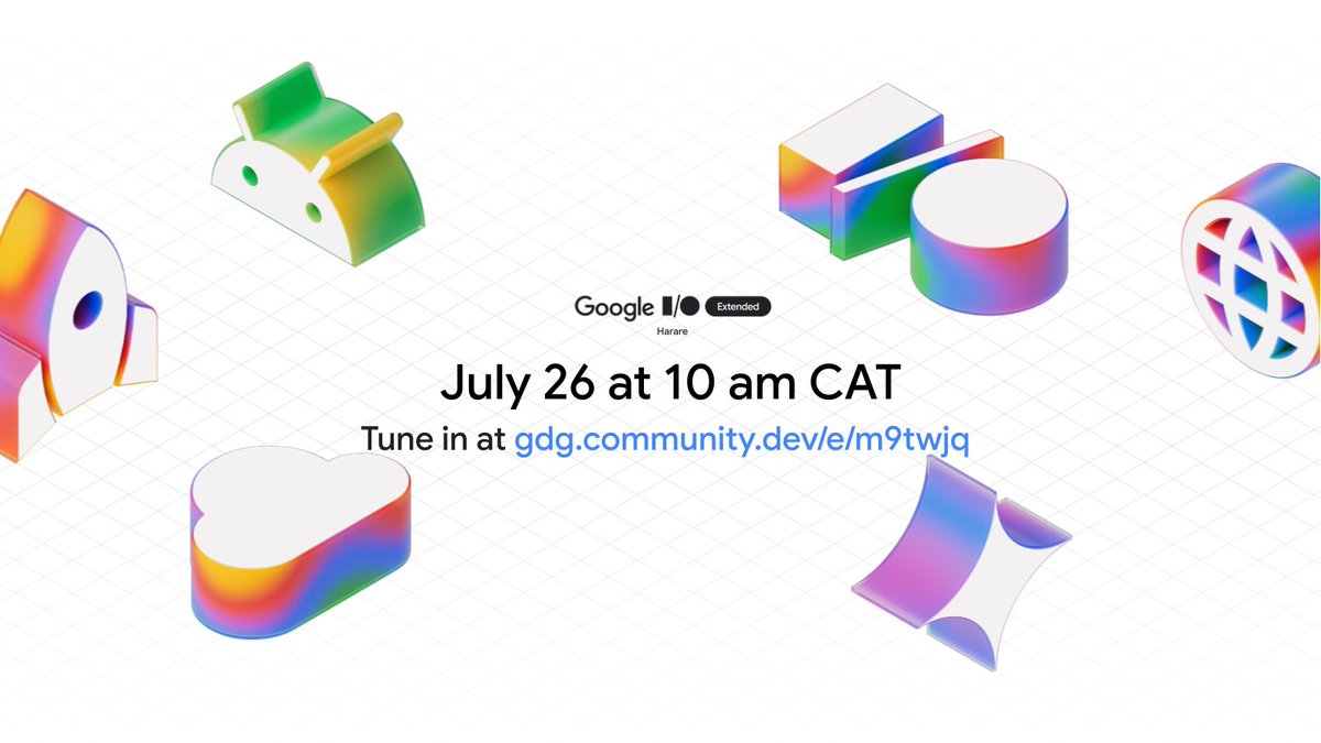 gdg_harare's tweet image. Join us for Google I/O Extended Harare 🇿🇼
🌍 Global innovation meets Zim creativity
🧠 Talks on VR, IoT & AI security
This is not just a livestream but an experience.
🔗 gdg.community.dev/e/m9twjq