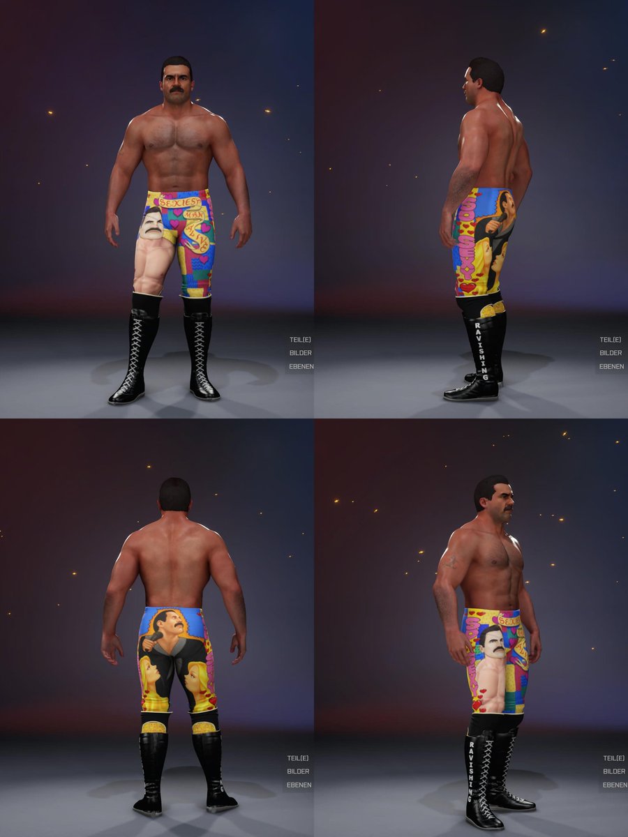 Preview of the first round of wcw attires for Rick rude.working on more. Upload soon...#wwe2k25 #wcw