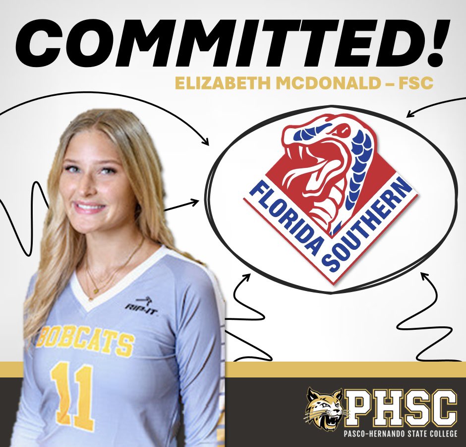 AthleticsPHSC's tweet image. COMMITTED. Elizabeth McDonald of the Women’s Volleyball Team has committed to Florida Southern College!
PHSC Athletics wishes you the best of luck in your future endeavors. Go Bobcats! 😼
#BackTheCats 🐾