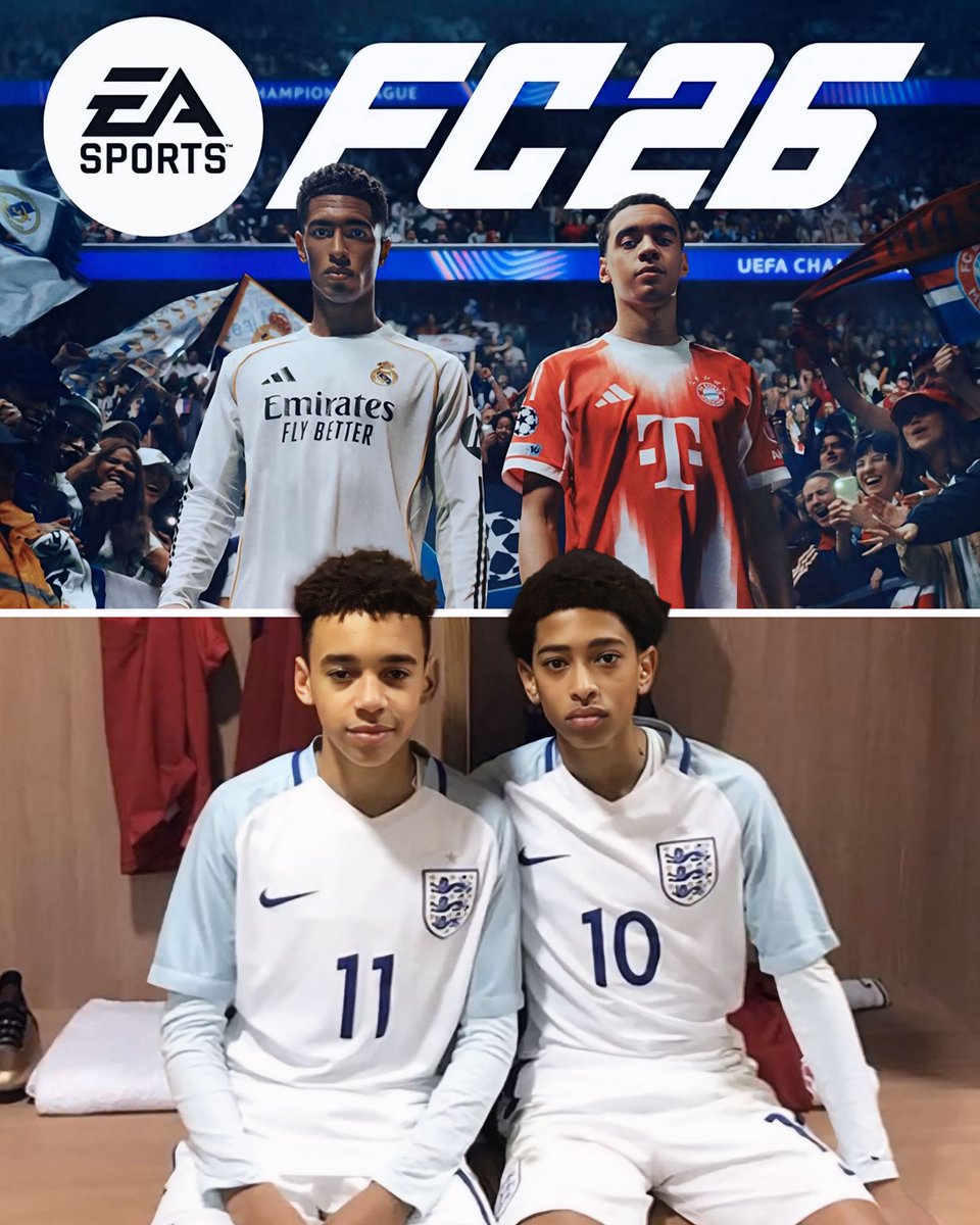 Sporf's tweet image. OFFICIAL EAFC 26 COVER! 🎮

🤝 Jude Bellingham x Jamal Musiala 💫