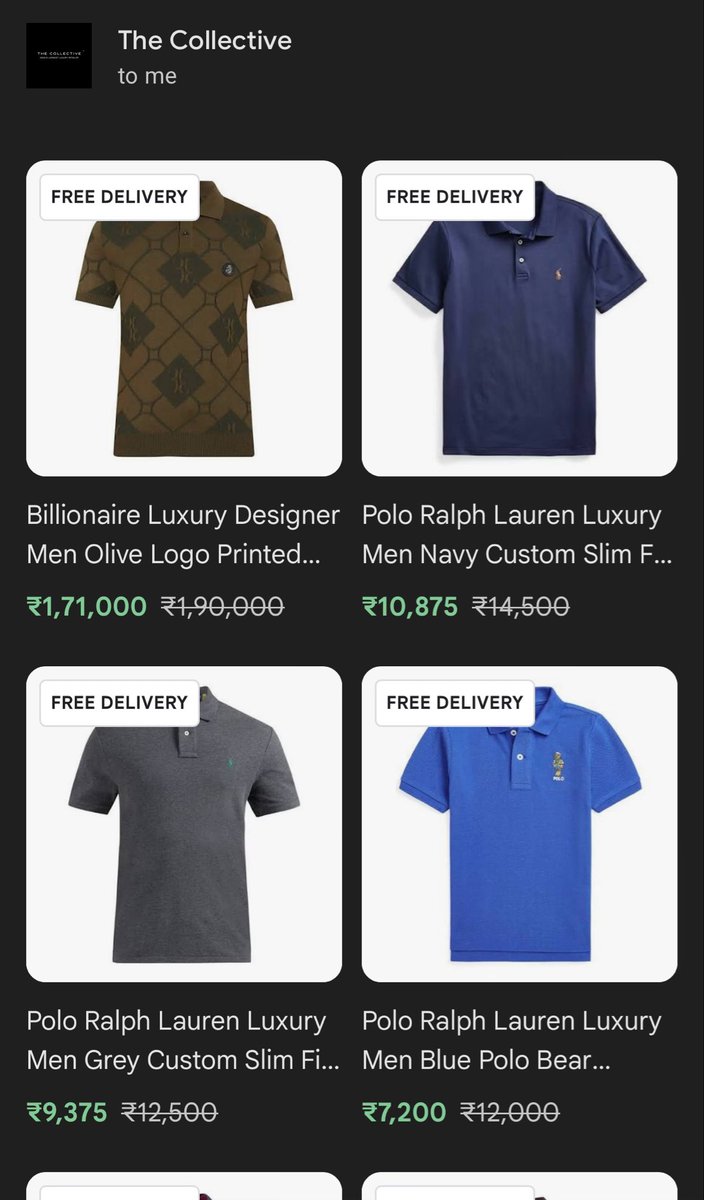 A. Why am I getting this ad? 
B. Why would anyone buy a Tshirt for 1.7L? 
C. If someone is buying a Tshirt for 1.7L, do they care about FREE DELIVERY?