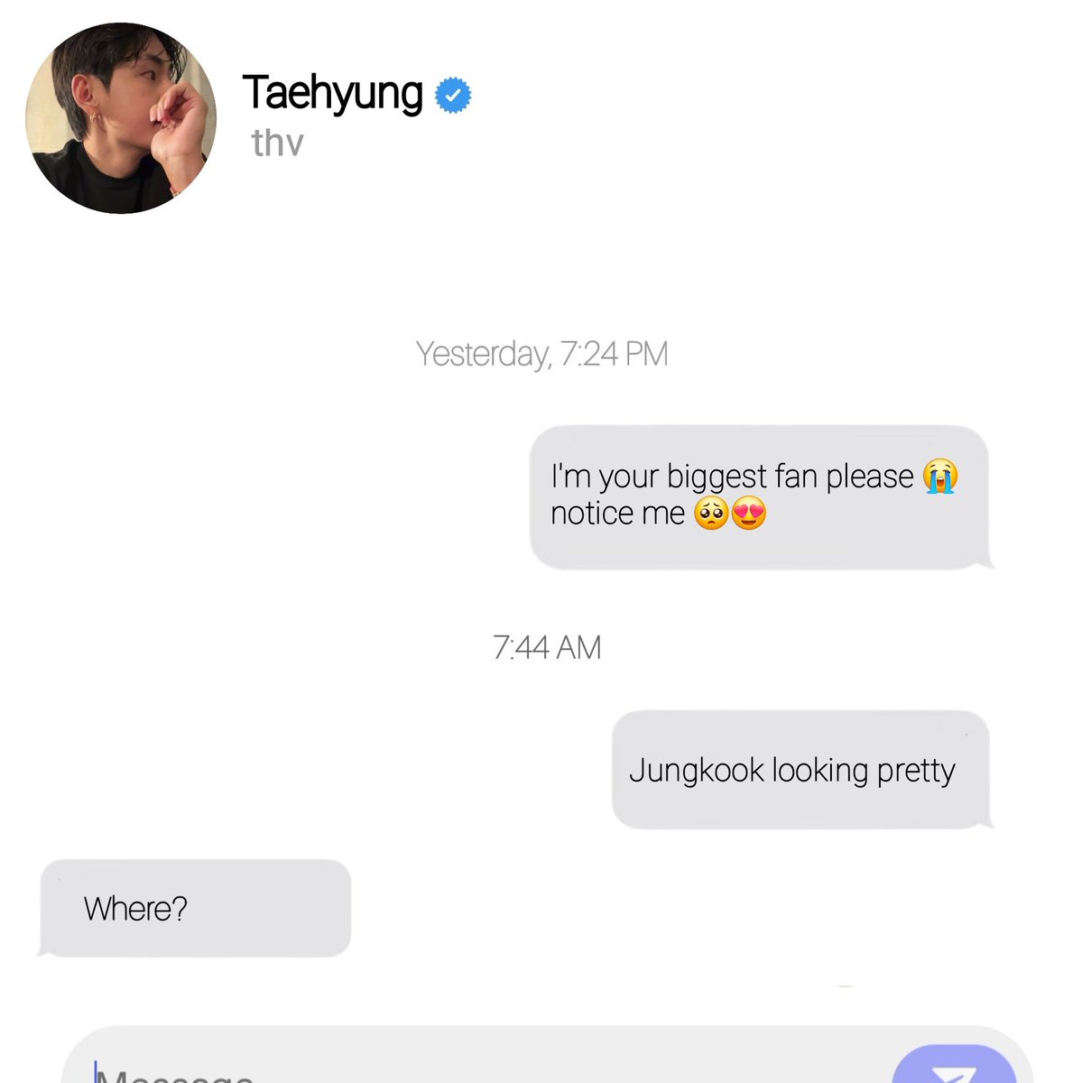 way to get taehyung's attention