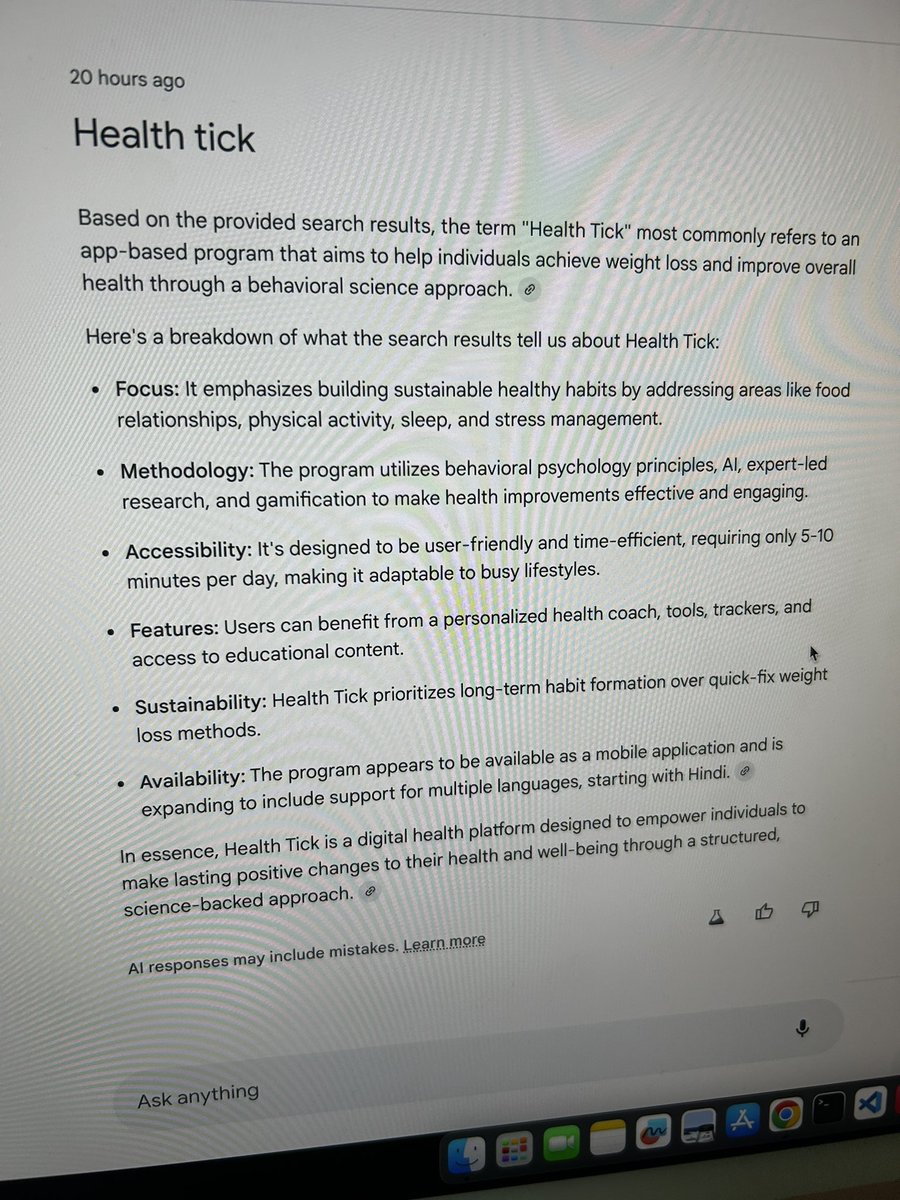 This summary is pretty close to what we do at <a href="/HealthTick/">Health Tick</a> .