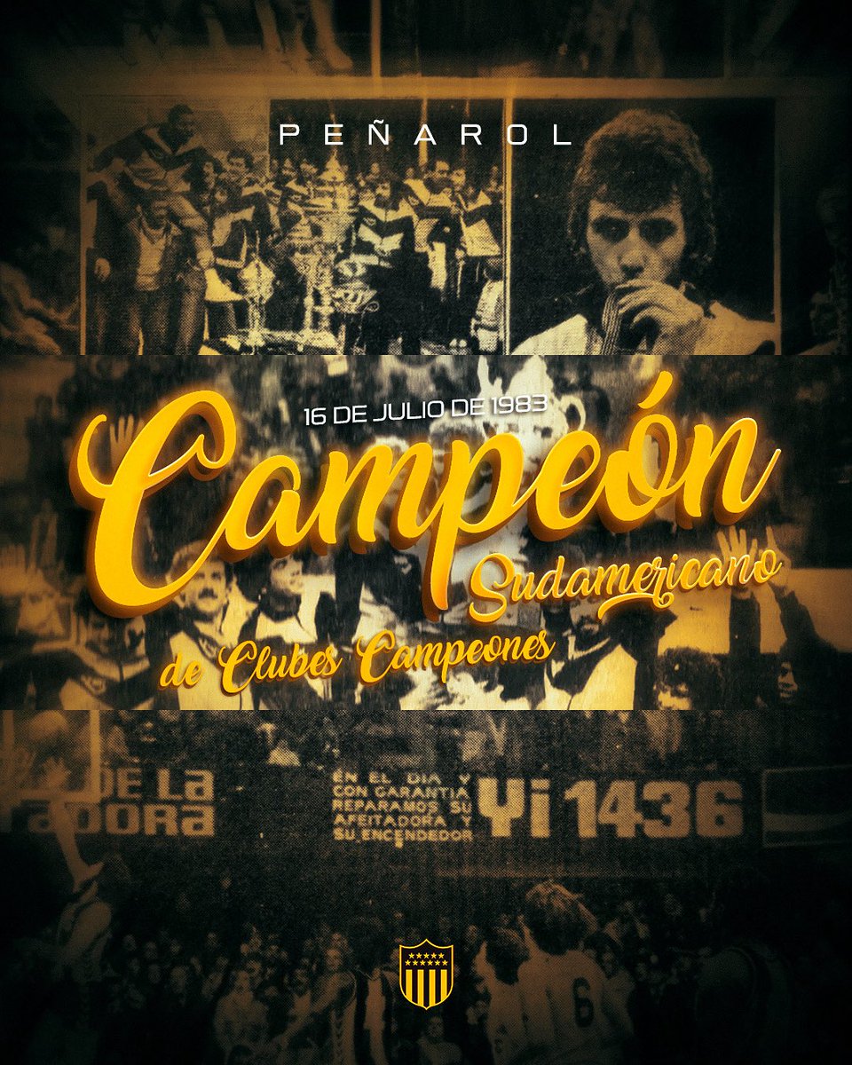 🌟 Un día como hoy, pero de 1983, Peñarol se consagraba Campeón Sudamericano de Clubes Campeones tras vencer 89-85 a Obras Sanitarias en el Palacio Peñarol. 

Un título que marcó una página imborrable en la historia de nuestro básquetbol y reafirmó nuestra grandeza en el