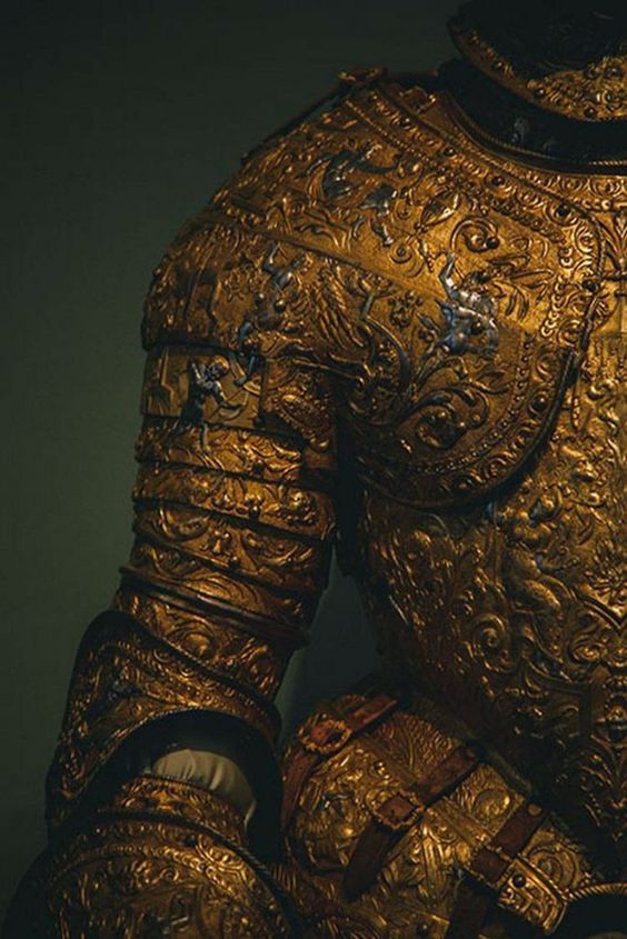 The detail in the armor of King Henry II, circa 1555.

Made from gold, silver and steel.