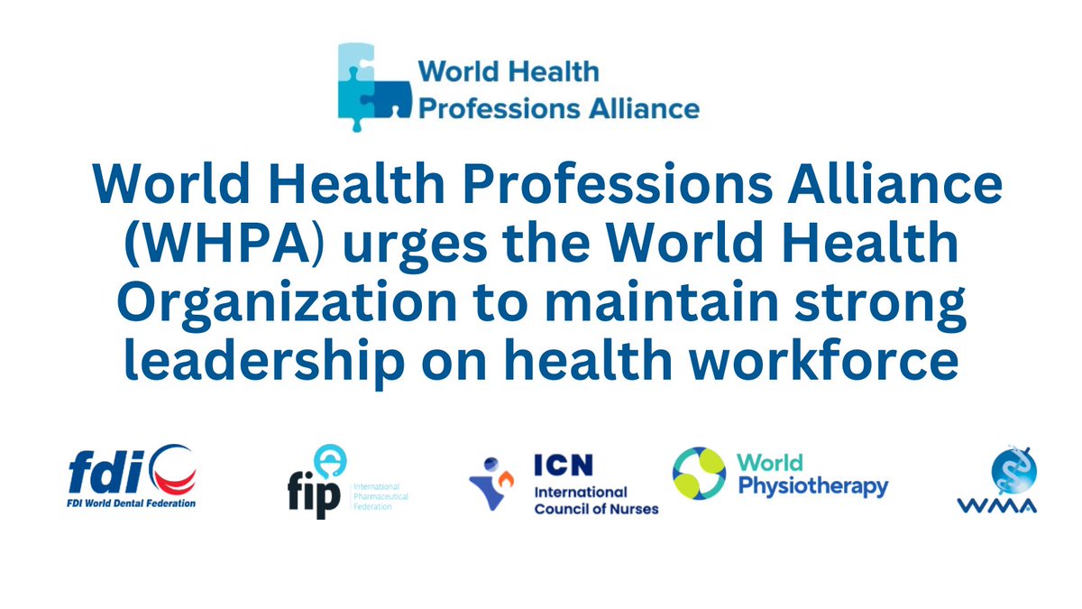 World Medical Association (@medwma) on Twitter photo 📣<a href="/medwma/">World Medical Association</a> part of the call by the <a href="/WHPAlliance/">WHPA</a>
urging the <a href="/WHO/">World Health Organization (WHO)</a> to maintain strong leadership on health workforce! 🔗ow.ly/97wQ50Wqxqc
<a href="/ICNurses/">ICN</a> <a href="/fdiworlddental/">FDI World Dental Federation</a> <a href="/FIP_org/">FIP</a> <a href="/WorldPhysio1951/">World Physiotherapy</a> #HealthWorkforce #HealthProfessionals #PublicHealth 📣<a href="/medwma/">World Medical Association</a> part of the call by the <a href="/WHPAlliance/">WHPA</a>
urging the <a href="/WHO/">World Health Organization (WHO)</a> to maintain strong leadership on health workforce! 🔗ow.ly/97wQ50Wqxqc
<a href="/ICNurses/">ICN</a> <a href="/fdiworlddental/">FDI World Dental Federation</a> <a href="/FIP_org/">FIP</a> <a href="/WorldPhysio1951/">World Physiotherapy</a> #HealthWorkforce #HealthProfessionals #PublicHealth