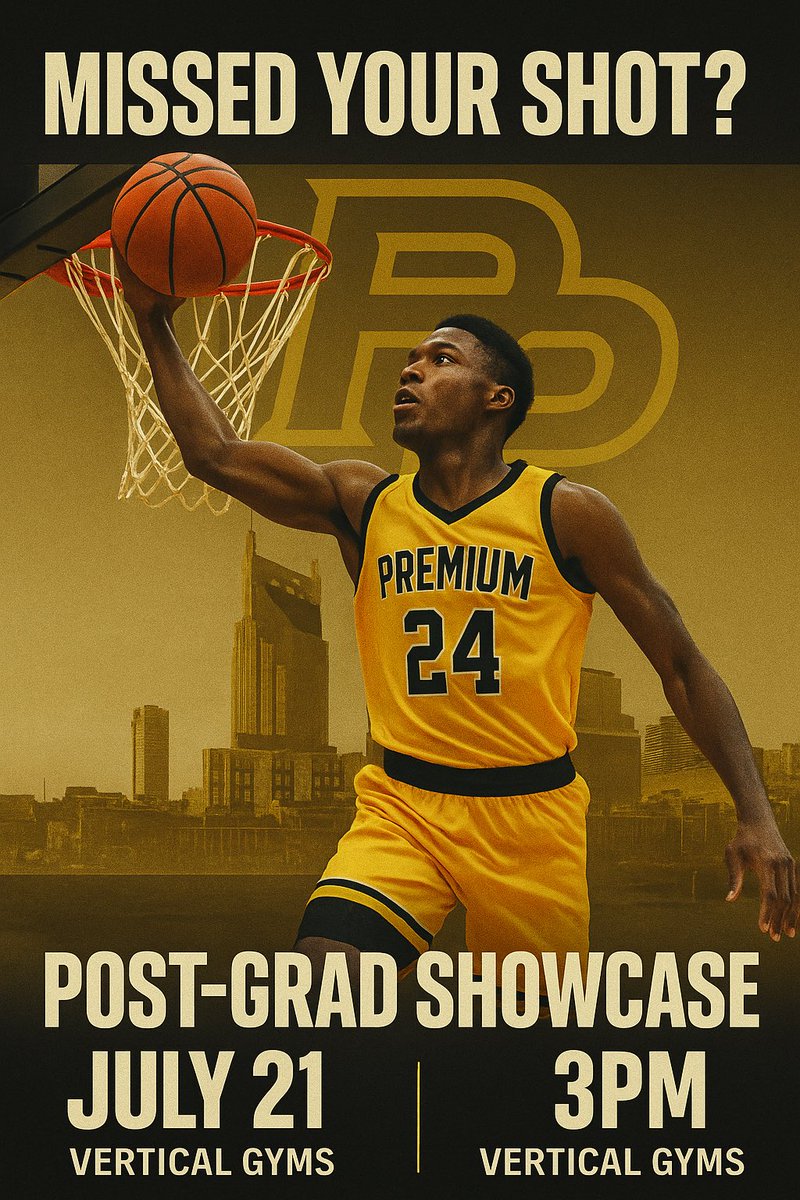 Are you an unsigned senior looking for a home? 
premiumprep.org 
This could be your opportunity 
July 21, 2025 vertical gym 3pm Nashville tn