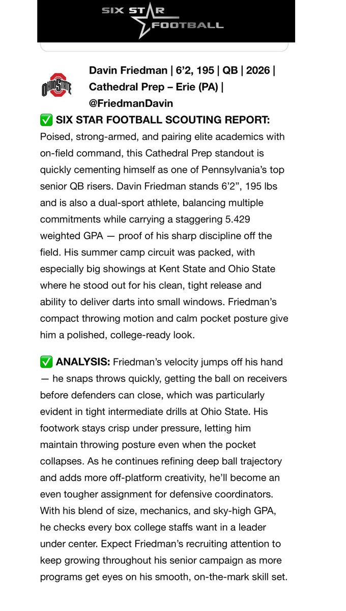 Thank you <a href="/sixstarfootball/">Six Star Football | PLUS+</a> for the amazing write up!!