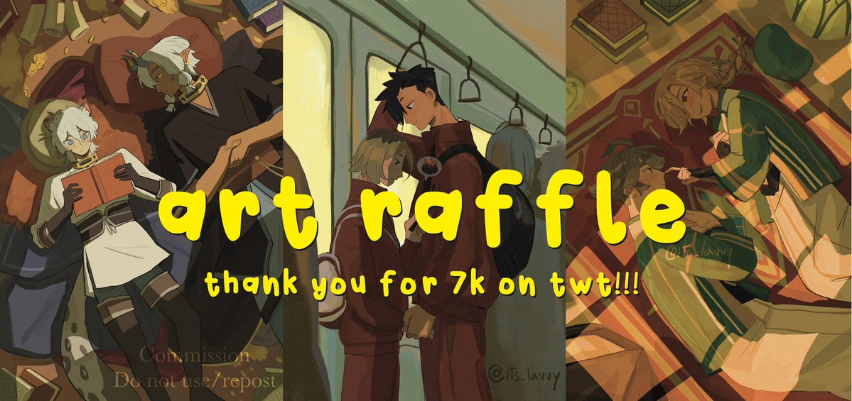 its_lavvy's tweet image. ✨ART RAFFLE ✨
To celebrate reaching 7k followers I'm hosting an art raffle✨🩷
The winner will get a full rendered half body illustration!! (with max 2 characters)
Rules:
- like/rtwt this post
- followers only
- ends on July 30th!
(more below)
Good luck to everyone 🩷🩷