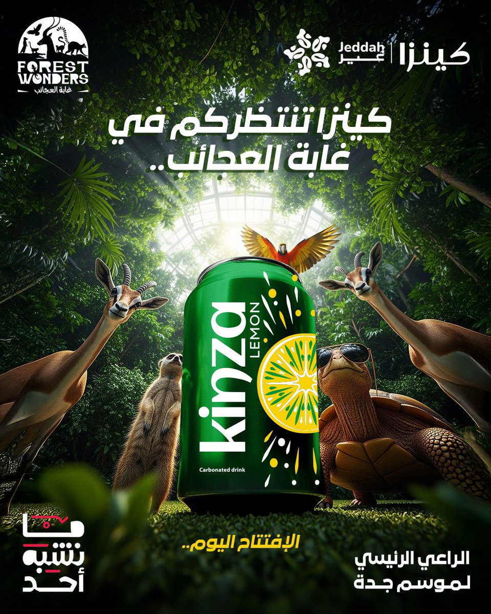 ننتظركم اليوم في افتتاح فعالية #غابة_العجائب ضمن فاعليات موسم #جدة_غير 🌳🌊
زرونا اليوم وعيشوا مع الراعي الرئيسي لموسم جدة تجربة تفاعلية فريدة بين مخلوقات نادرة من جميع أنحاء العالم 🌍🦜

#كينزا 
#ما_نشبه_احد
#موسم_جدة
#JeddahSeason #JeddahGhair