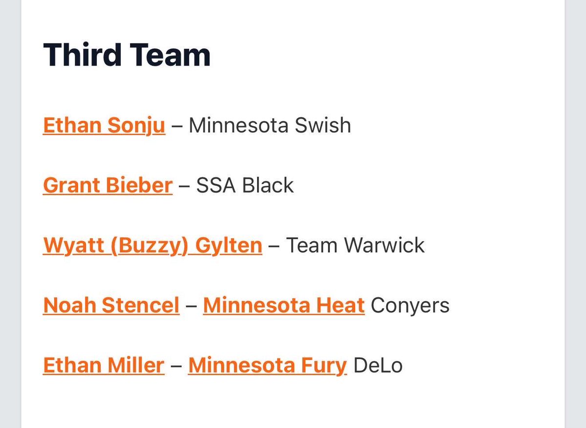 Honored to make the All-Tournament Third Team in the Prep Hoops 2k25 tournament! <a href="/HeatConyers/">Minnesota Heat Conyers</a> <a href="/Coach_Conyers/">Jonathan Conyers</a> <a href="/RyanJamesMN/">Ryan James</a> <a href="/MinnesotaHeat/">Minnesota Heat</a>