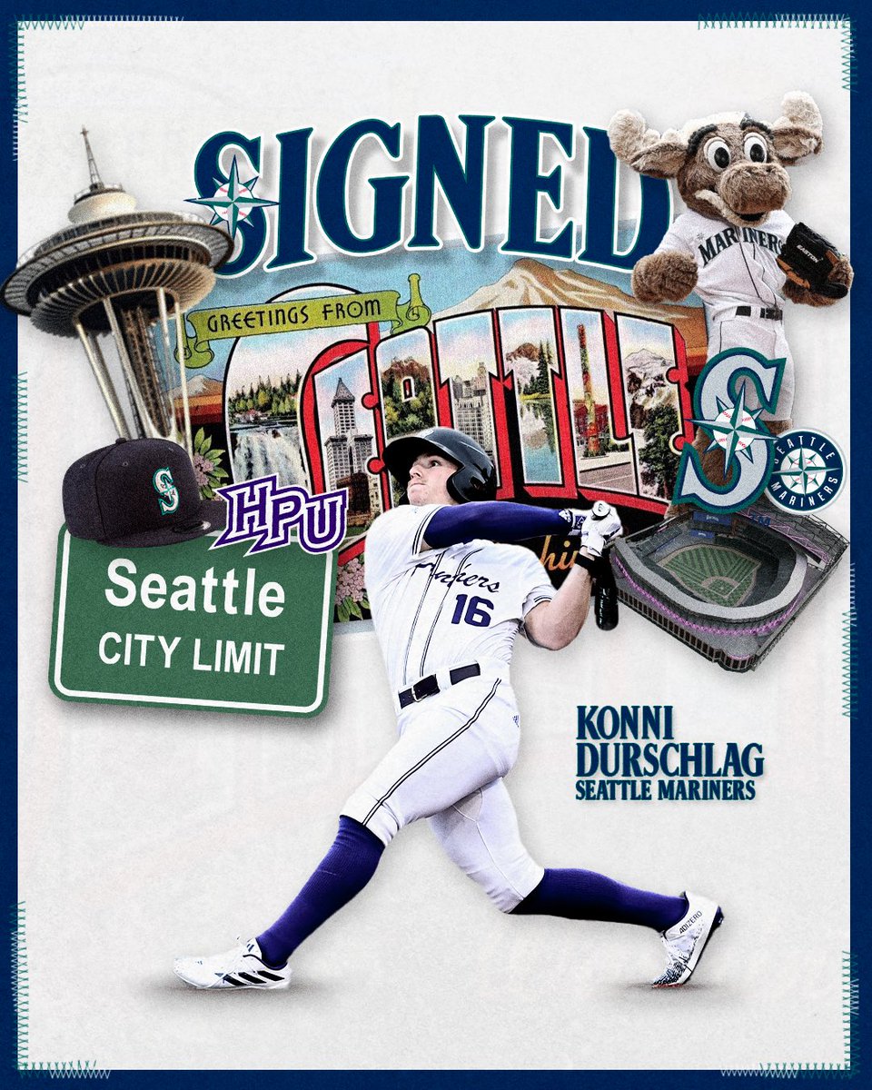 HPUBaseball's tweet image. 𝑺𝒊𝒈𝒏𝒆𝒅 ✍️
Congratulations to Konni Durschlag who has signed with the @mariners to a free agent contract!
#GoHPU