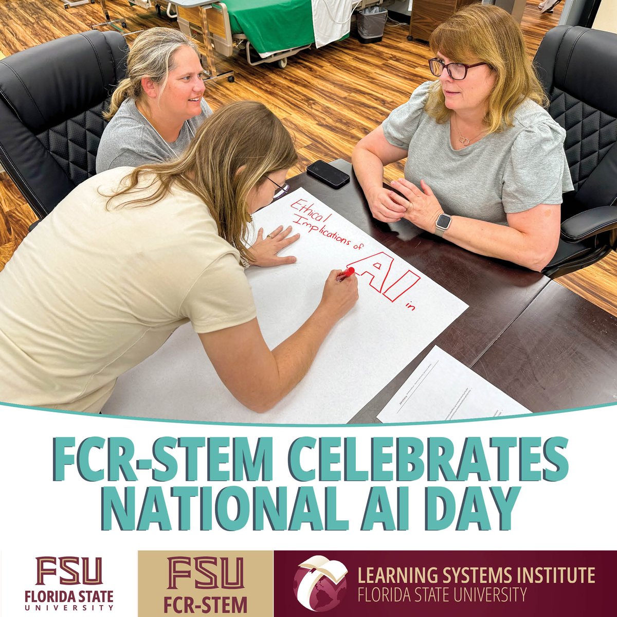 FCRStem's tweet image. ᑎᗩTIOᑎᗩᒪ ᗩI ᗪᗩY
Today we celebrate the nearly 200 Coastal NWFL teachers who embraced new ways to incorporate AI into their classrooms as part of @InSPIREatFSU.
#InnovatingLearning | lsi.fsu.edu/fcrstem