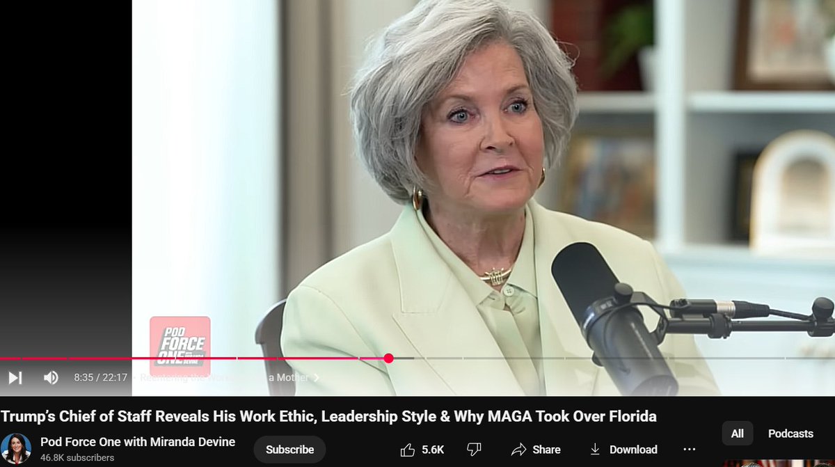 The_Chronus's tweet photo. Great interview by Miranda Devine of Susie Wiles (the 47th's Chief of Staff). Her path is a great one, and no wonder Brit Hume calls her "one of DJT's all-star picks".

She chose to postpone her career  while her children were little. Then that career took off.

Beautiful🙏 https://t.co/ckzDfA4ahW