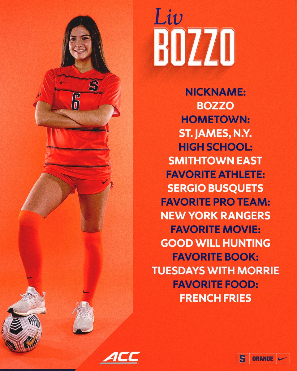 CuseWSOC's tweet image. ⚽️Meet freshman Liv Bozzo! 🍊