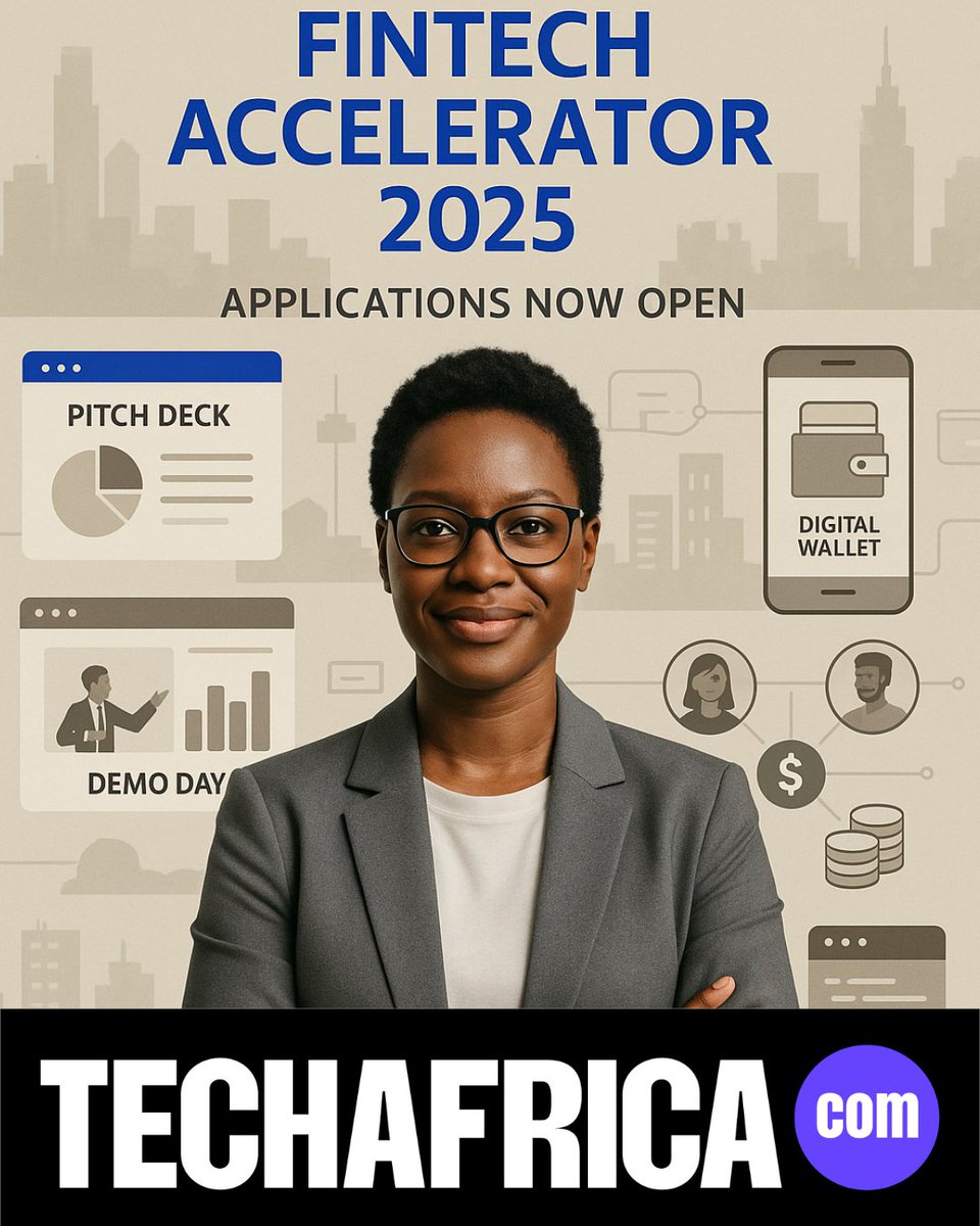 TechAfrica78986's tweet image. Visa’s Africa Fintech Accelerator is back — and applications are officially open.
Deadline: 15 August 2025
Programme starts: 12 January 2026
Take your fintech vision further.
Apply now → f.mtr.cool/rvtnavmucf
#VisaFintechAfrica #AfricaStartups
#FintechAccelerator