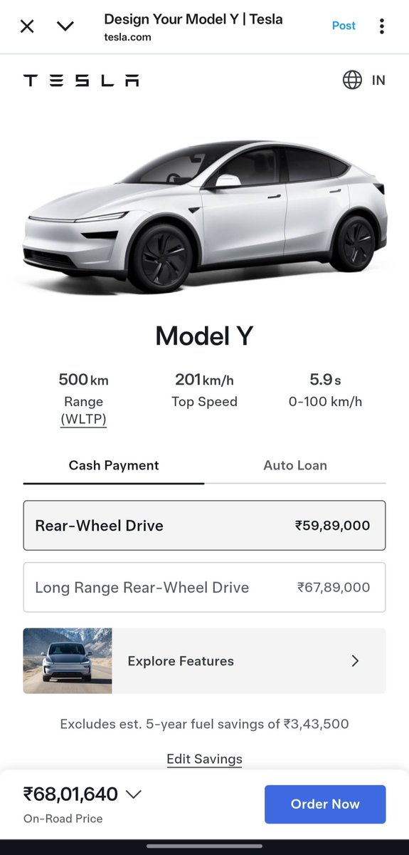 इतने पैसे कोई दे तो ऑर्डर कर दू 🙂
है कोई नेक इंसान 😚🙇
#TeslaIndia