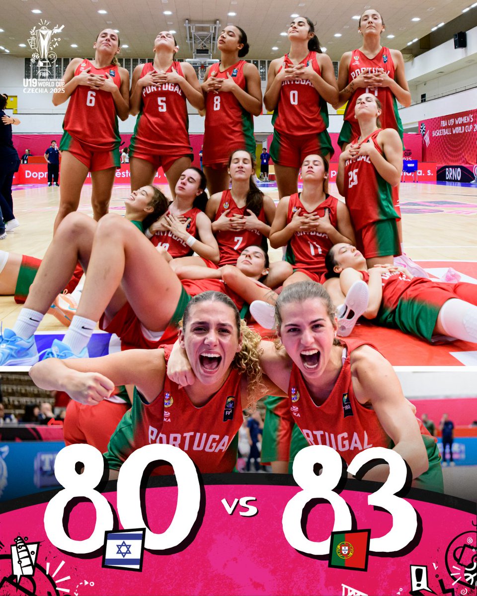 PORTUGAL IS GOING TO THE WORLD CUP QUARTER FINAL 🇵🇹🇵🇹🇵🇹

This #FIBAU19 team is the first ever Portugal team in all divisions to advance to the QF 🔥