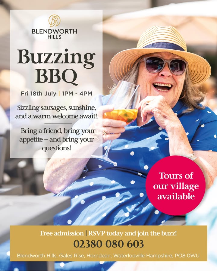 Buzzing BBQ at Blendworth Hills!
📅 Fri 18 July | 🕐 1–4pm
📍 Horndean, PO8 0WU

🌭 BBQ bites | 🍹 Drinks | 🎶 Music
🐝 Beehive talk | 🏡 Village tours

🎟️ Free – book now: bit.ly/4kmgL4M
#BlendworthHills #BuzzingBBQ #HampshireEvens