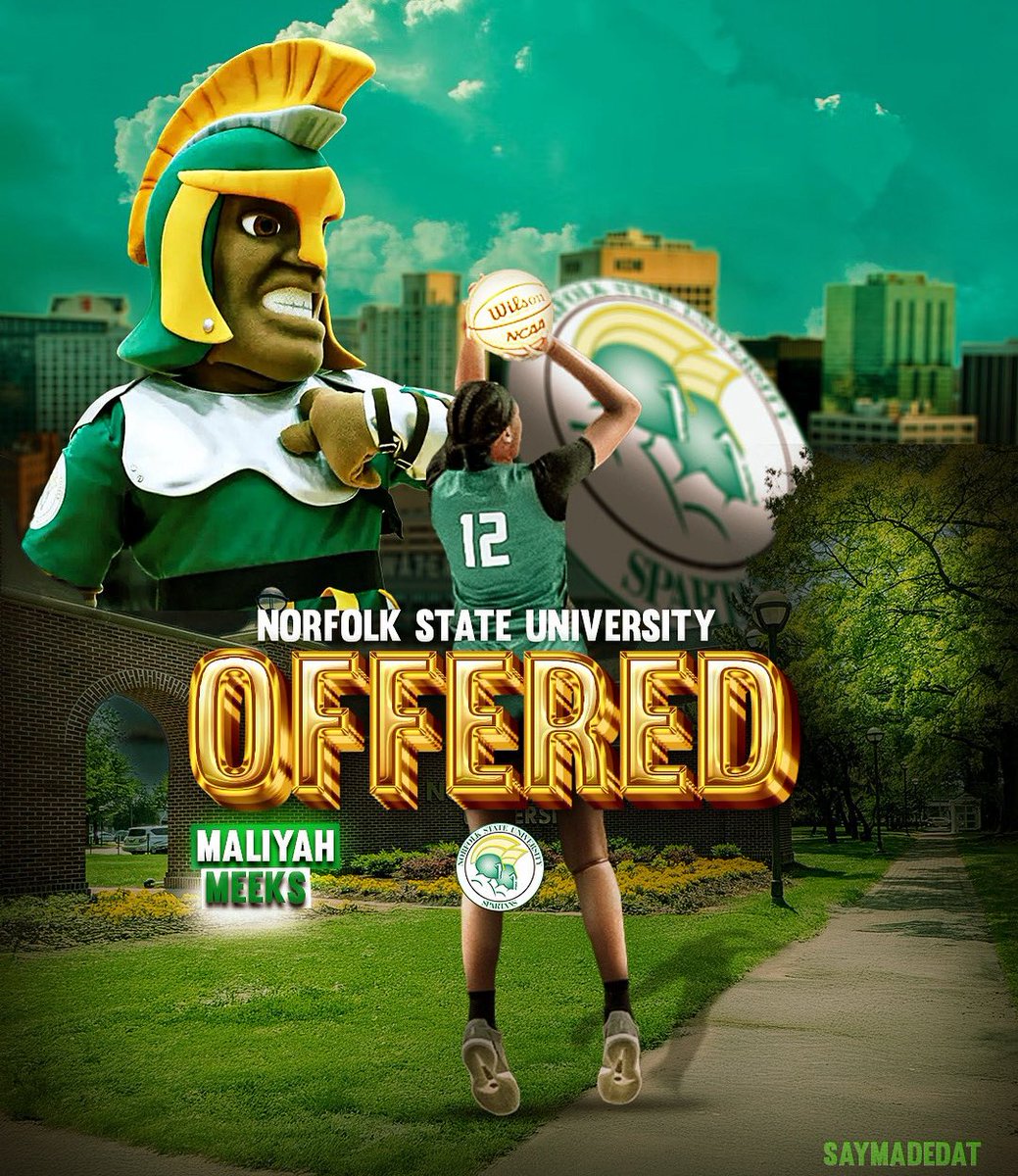 meeks_maliyah's tweet image. Blessed to receive a D1 offer from Nortfolk State University. Thank you @woodsnfam all glory to God.