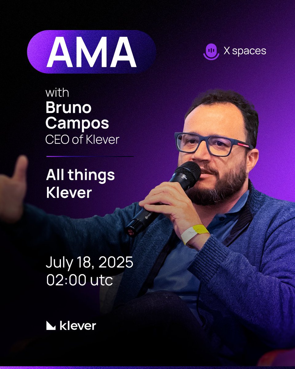 Klever Wallet (@klever_io) on Twitter photo 📢You asked, and the CEO is here to listen.
Join our AMA with <a href="/brunocampos_ssa/">Bruno Campos</a>, CEO of the Klever Ecosystem!
Got questions? Ideas? Feedback? This is your moment!
📆 Friday, July 18, 2 PM UTC
📍 Live on X — <a href="/klever_io/">Klever Wallet</a>
Don’t miss it. Set your reminder! 👇 📢You asked, and the CEO is here to listen.
Join our AMA with <a href="/brunocampos_ssa/">Bruno Campos</a>, CEO of the Klever Ecosystem!
Got questions? Ideas? Feedback? This is your moment!
📆 Friday, July 18, 2 PM UTC
📍 Live on X — <a href="/klever_io/">Klever Wallet</a>
Don’t miss it. Set your reminder! 👇