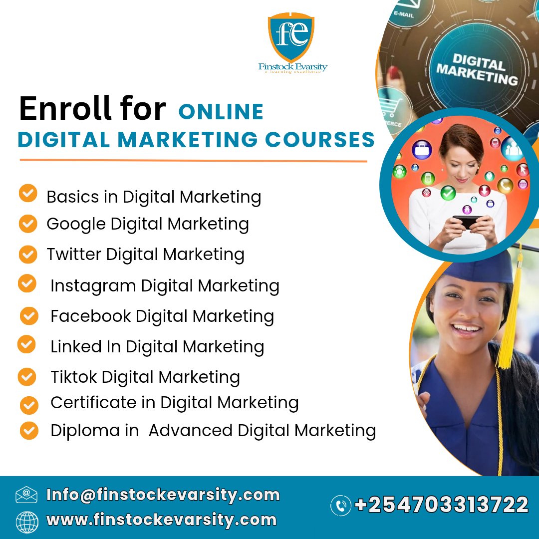 evarsity's tweet image. Enroll for Online Digital Marketing Courses at Finstock Evarsity College

Master the skills that drive success in today’s fast-paced digital space. Whether you're a beginner, business owner, or content creator, these flexible online courses are designed just for #LearnOnline
