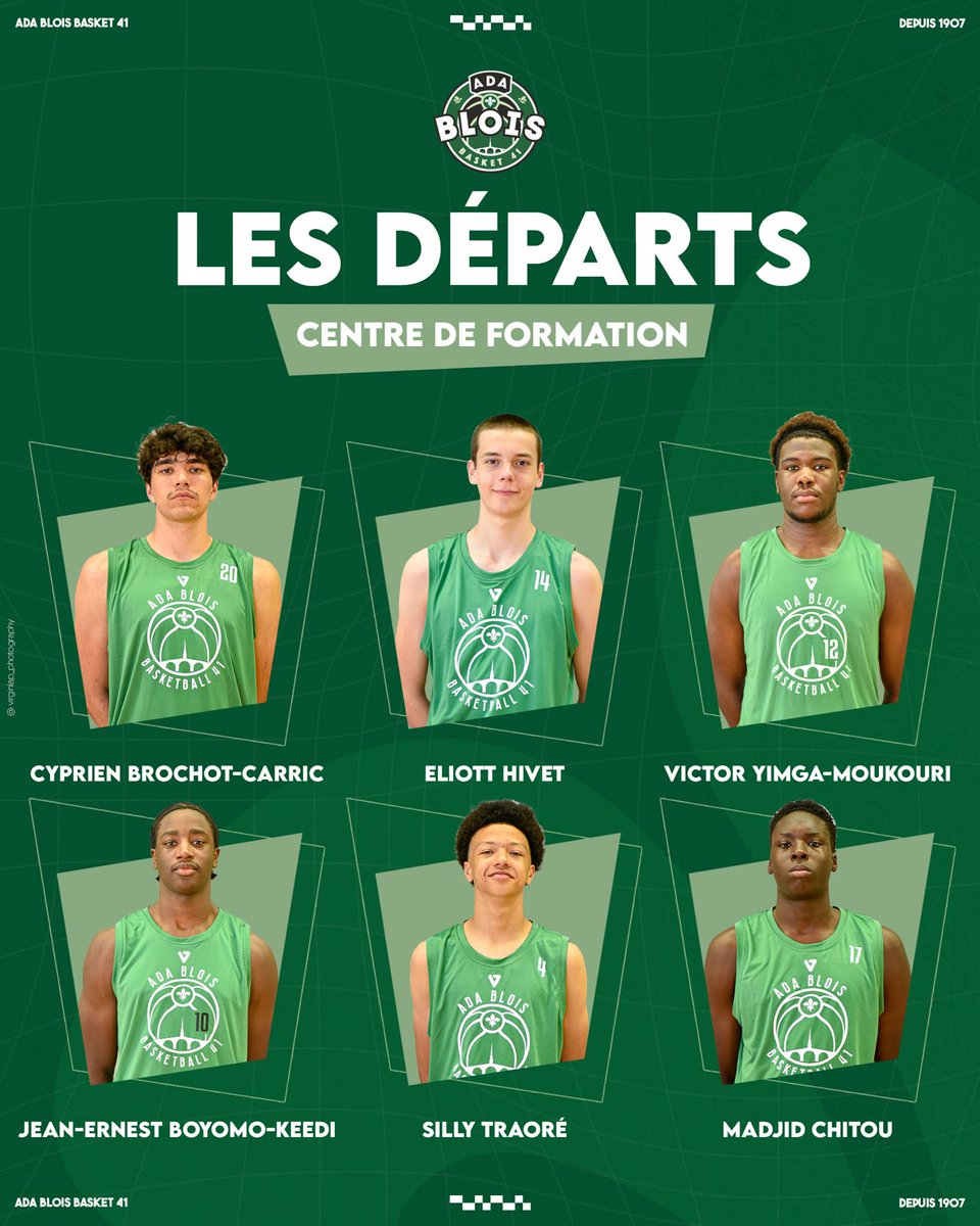 ๐ ADA Blois Basket 41 ๐ (@adabloisbasket) on Twitter photo Cyprien, Eliott, Victor, Jean-Ernest, Silly et Madjid vont s'orienter vers de nouveaux projets ๐
Nous espรฉrons qu'ils garderont un bon souvenir de leur passage ร l'ADA et leur souhaitons une pleine rรฉussite pour la suite ! ๐ช
๐ธ <a href="/LapeyronieV/">Virgin Lapeyronie Photography</a>
#CentreDeFormation #ADABlois Cyprien, Eliott, Victor, Jean-Ernest, Silly et Madjid vont s'orienter vers de nouveaux projets ๐
Nous espรฉrons qu'ils garderont un bon souvenir de leur passage ร l'ADA et leur souhaitons une pleine rรฉussite pour la suite ! ๐ช
๐ธ <a href="/LapeyronieV/">Virgin Lapeyronie Photography</a>
#CentreDeFormation #ADABlois