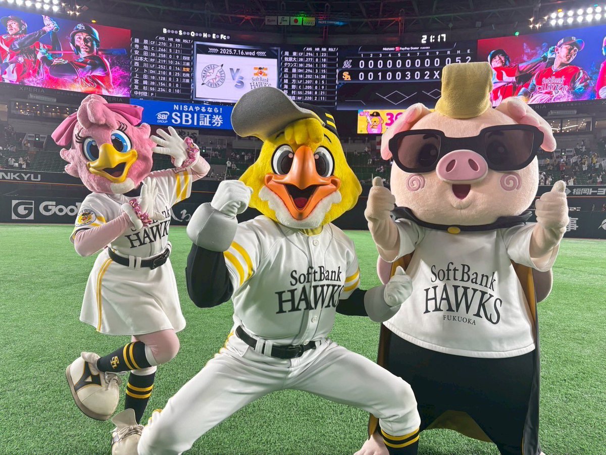 hawksHarry's tweet image. たかほー☆☆☆ 3連勝!!
大関投手、8回無失点の力投⚾️
打線もタイムリーなどで6得点!
みんなも全力応援ありがとう👊🏻
明日は、北九州でファイト!九州デー♪
カード最終日!絶対に勝とう!
熱中症対策忘れずに!
#sbhawks