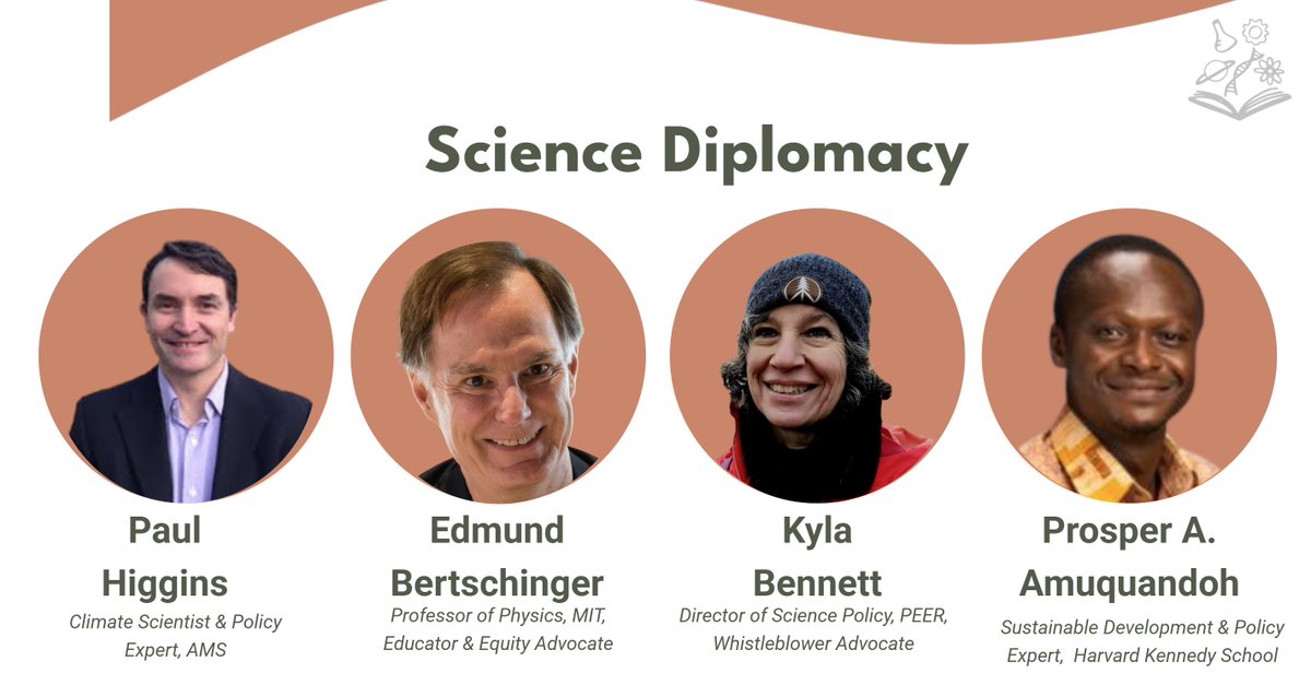 ComSciCon's tweet image. Day 2 programming continued with a talk and panel discussion about science diplomacy. Thank you to our speakers for your deep insight on involvement in science policy and advocacy and teaching us strategies to build bridges between local and international communities 🌎