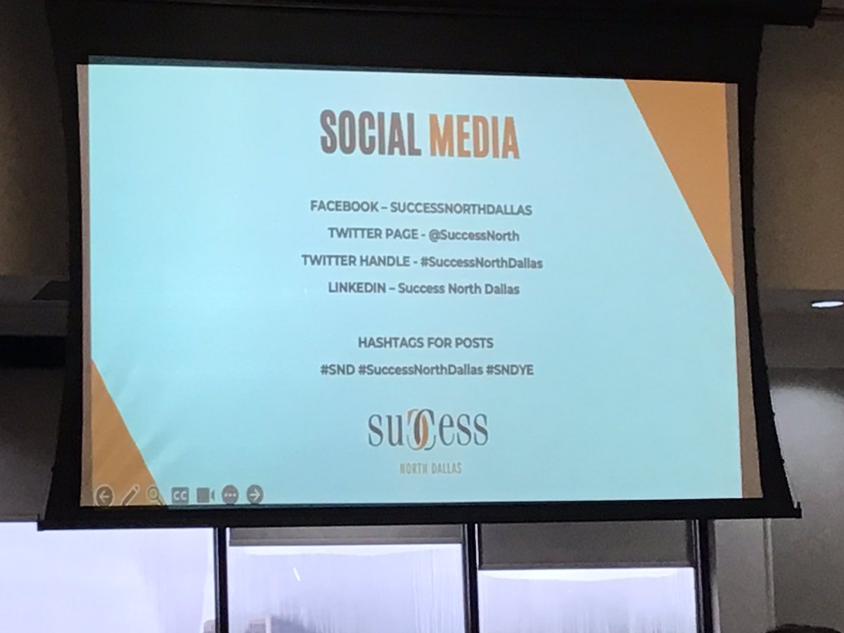 Follow us on our social media 

<a href="/SuccessNorth/">Success North Dallas</a> 
<a href="/billwallace1/">Bill Wallace</a> 
#SuccessNorthDallas
#SND
#BestNetworkinginDFW
#Networking
#socialmedia