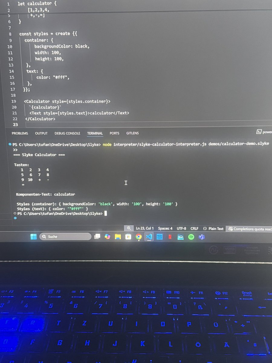 Tufan_Cakir_'s tweet image. Hier ein kleines Highlight:
Mit Slyke kannst du zum Beispiel in wenigen Zeilen einen eigenen Taschenrechner als Komponente bauen.
#programminglanguage #opensource #indiedev #coding #developerlife #innovation #reactnative #sideproject #uitools #funwithcode #slyke